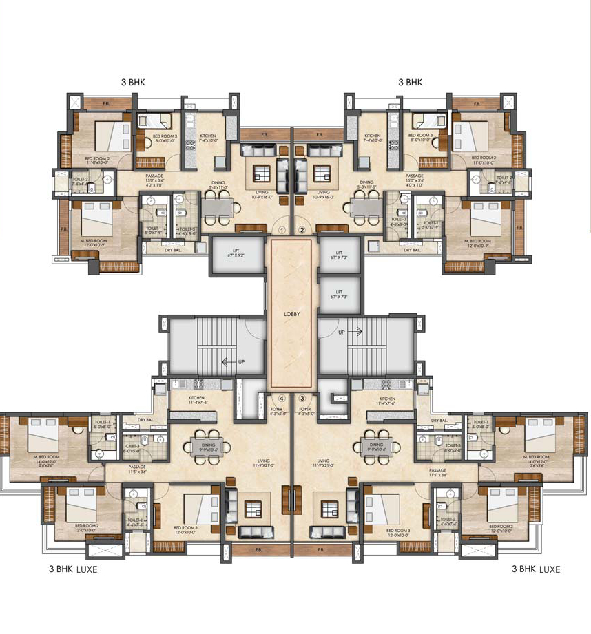 Oberoi Thane 1bhk Floor Plans